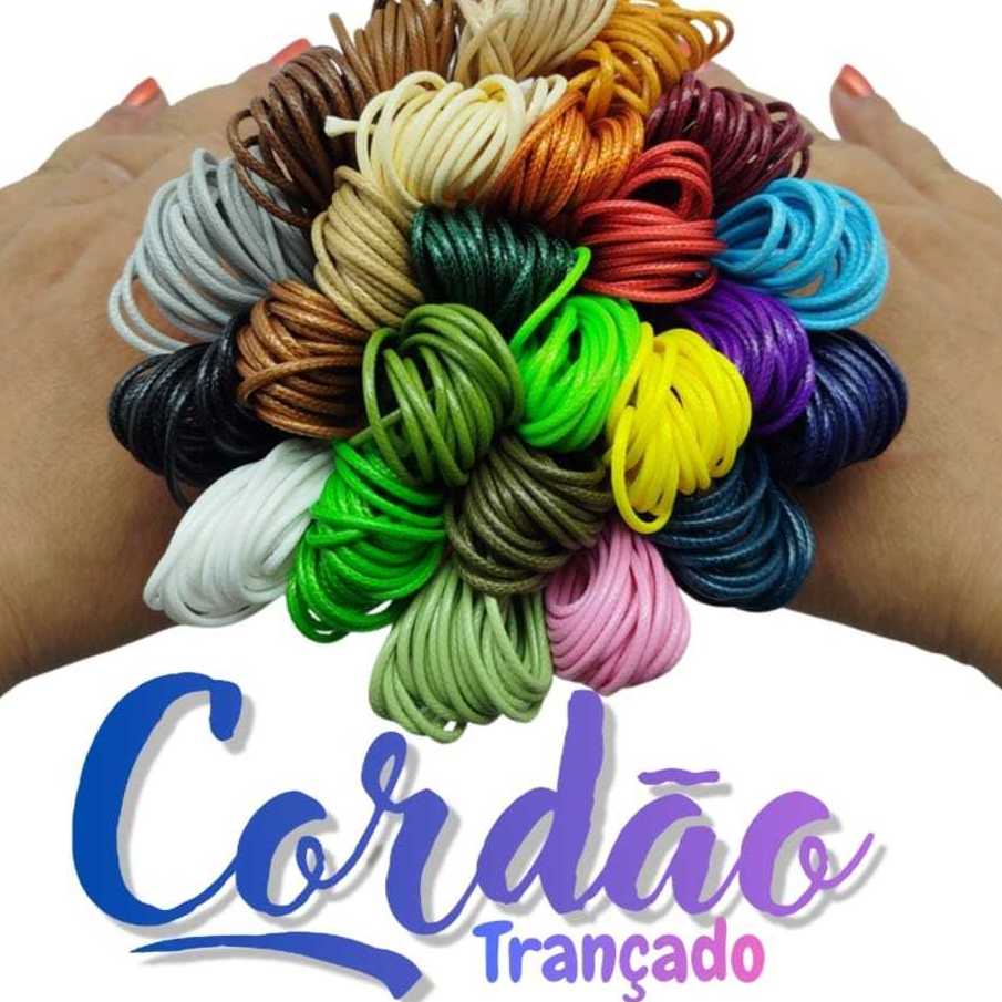 5 metros Fio Cordão encerado 1,5mm/ 2,0mm, Pulseira, Colar. em Oferta na Shopee