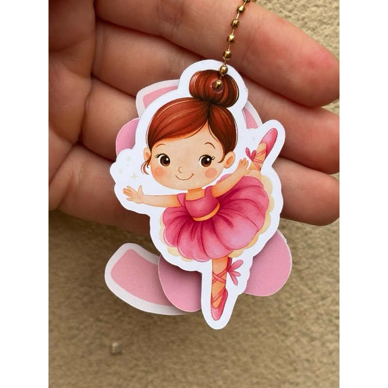 Tag + Chaveirinho Personalizado Bailarina- Produzimos todos os temas - Lembrancinha Infantil - Festa de aniversário