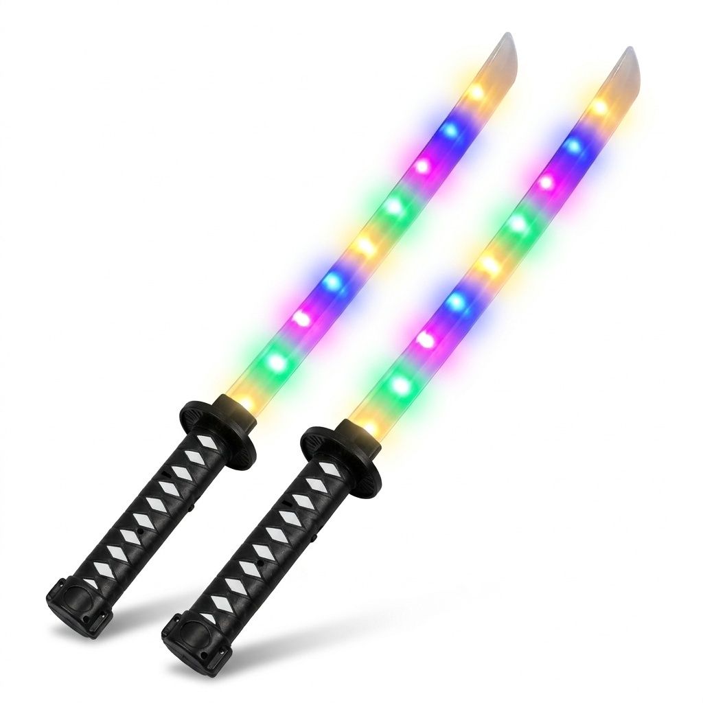 Espada Samurai Ninja Katana Brinquedo Luzes Sons Sensor LED Luz Som Movimento Infantil Bainha Crianças