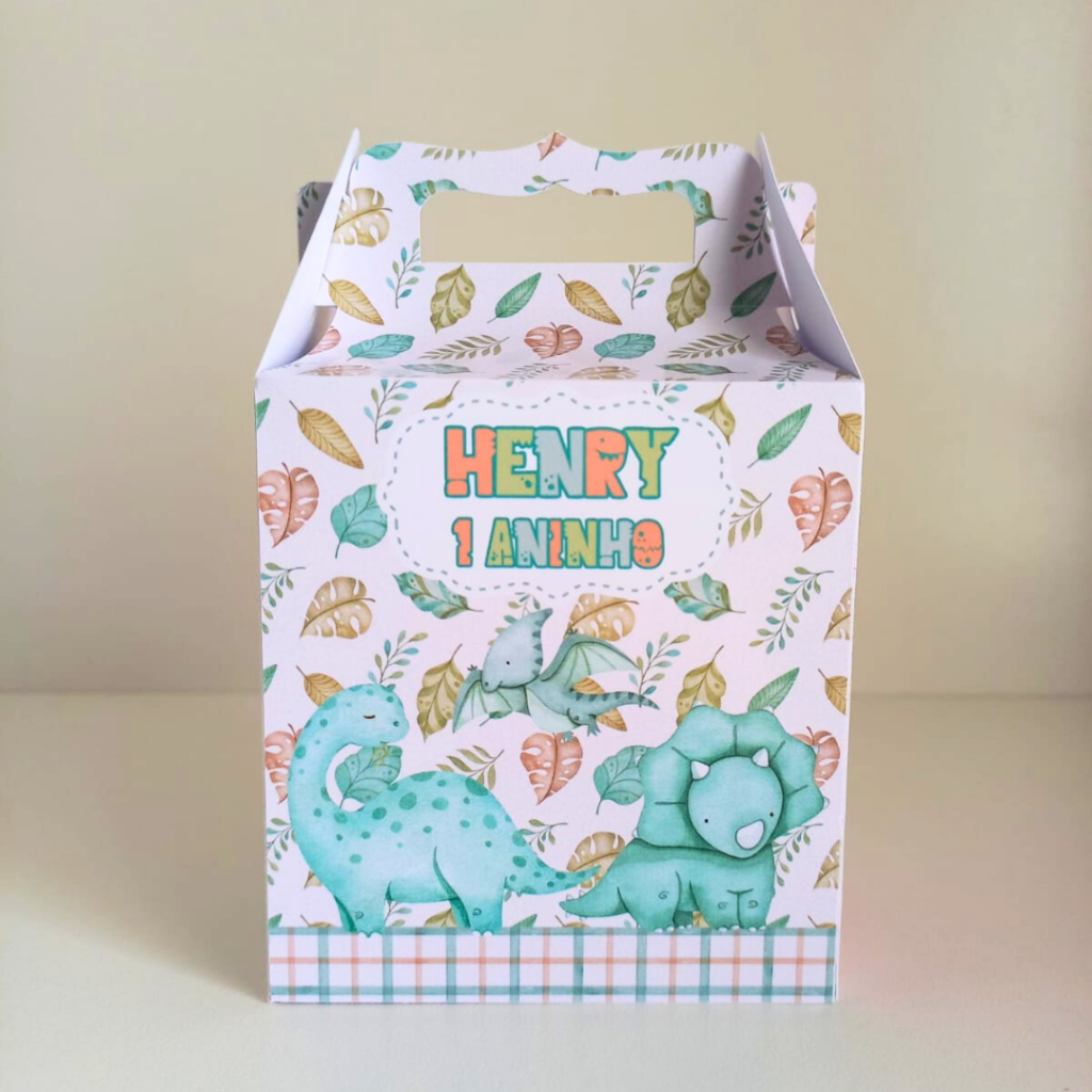 Maletinha Dinossauro Personalizada Nome e Idade / Decoração Festa / Baby Dino / Lembrancinha de Festa / Aniversário