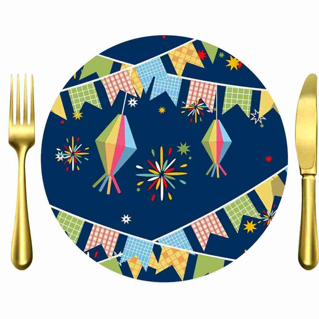 Kit 4, 6 ou 8 Capas Sousplat Decorativos Festa Junina Jogo Americano 35x35 Mesa Posta Supla Arraiá