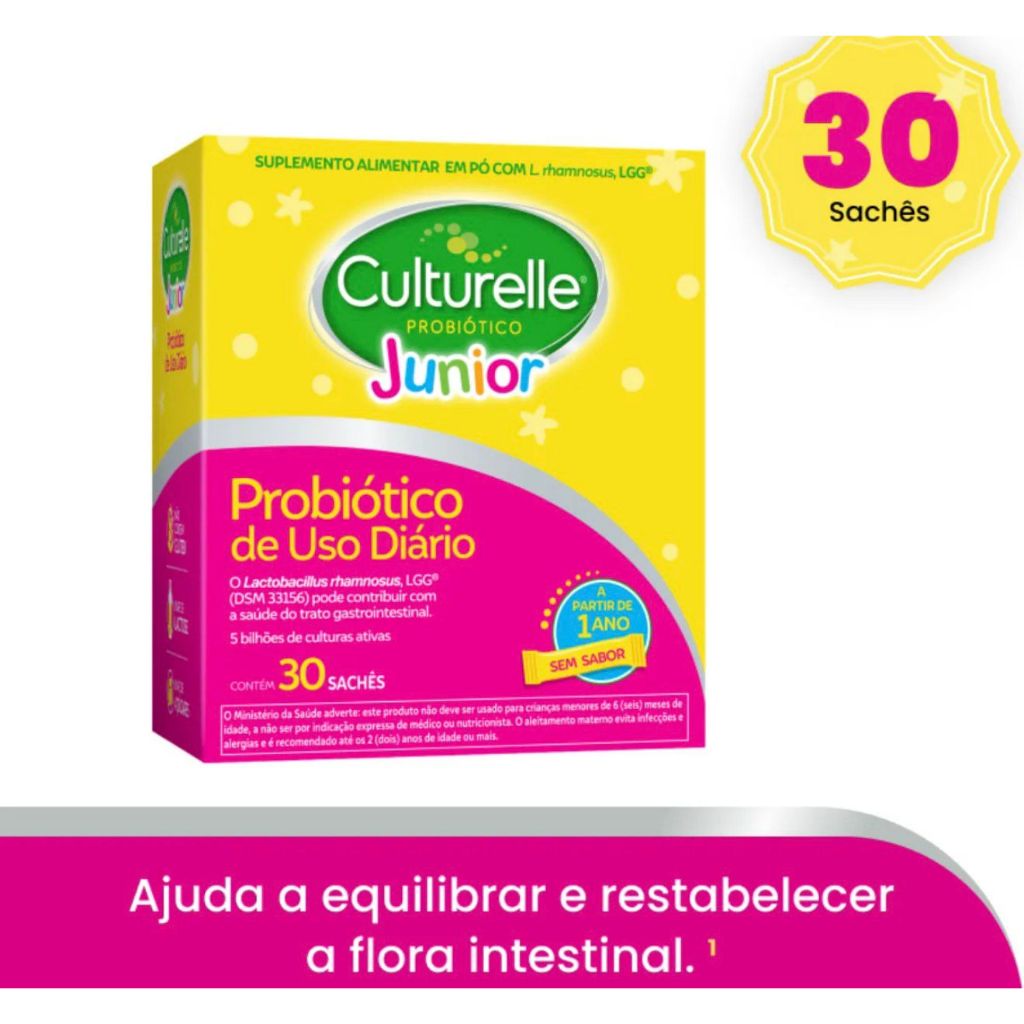CULTURELLE PROBIÓTICO JÚNIO 30 COMPRIMIDOS MÁSTIGÁVEIS