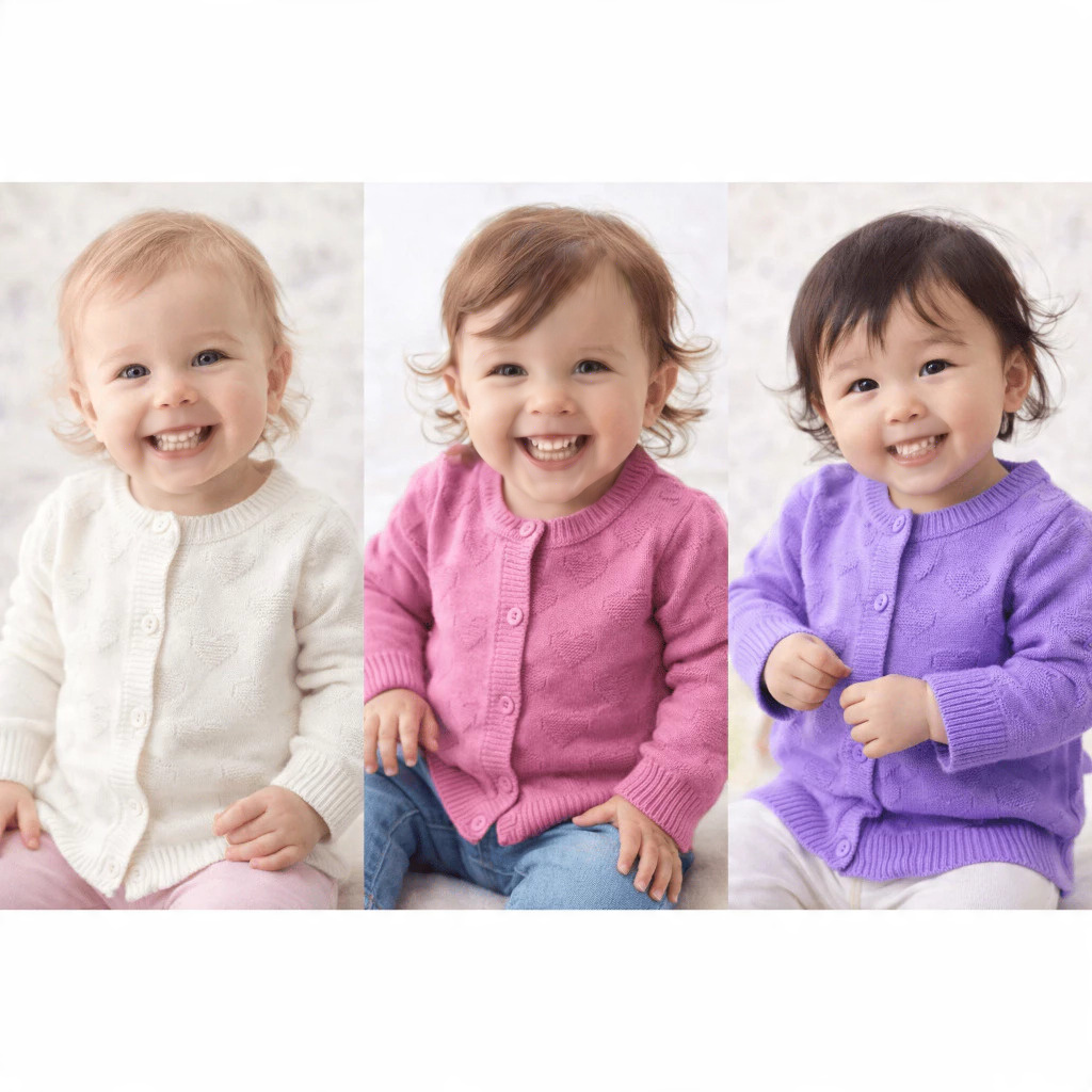 Blusinha casaquinho UNISEX em tricô lã linho H L Agaéli macio fofinho e quentinho para seu bebê