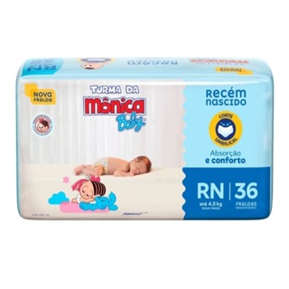 Fralda Turma da Mônica Baby Jumbo RN 36 Unidades em Oferta na Shopee