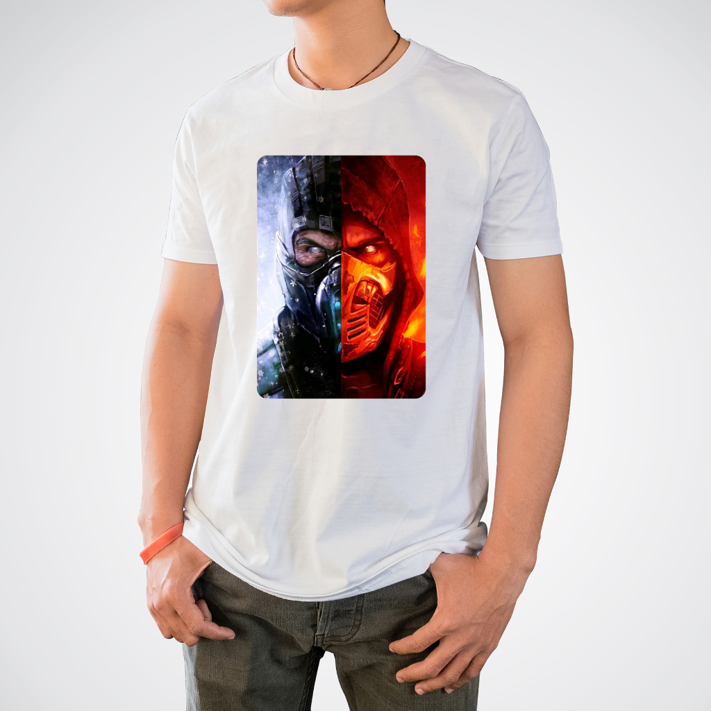 CAMISETA CAMISA BLUSA Mortal Jogo Kombat Luta Scorpion Sub Zero Jogo game Clássico unissex MASCULINA