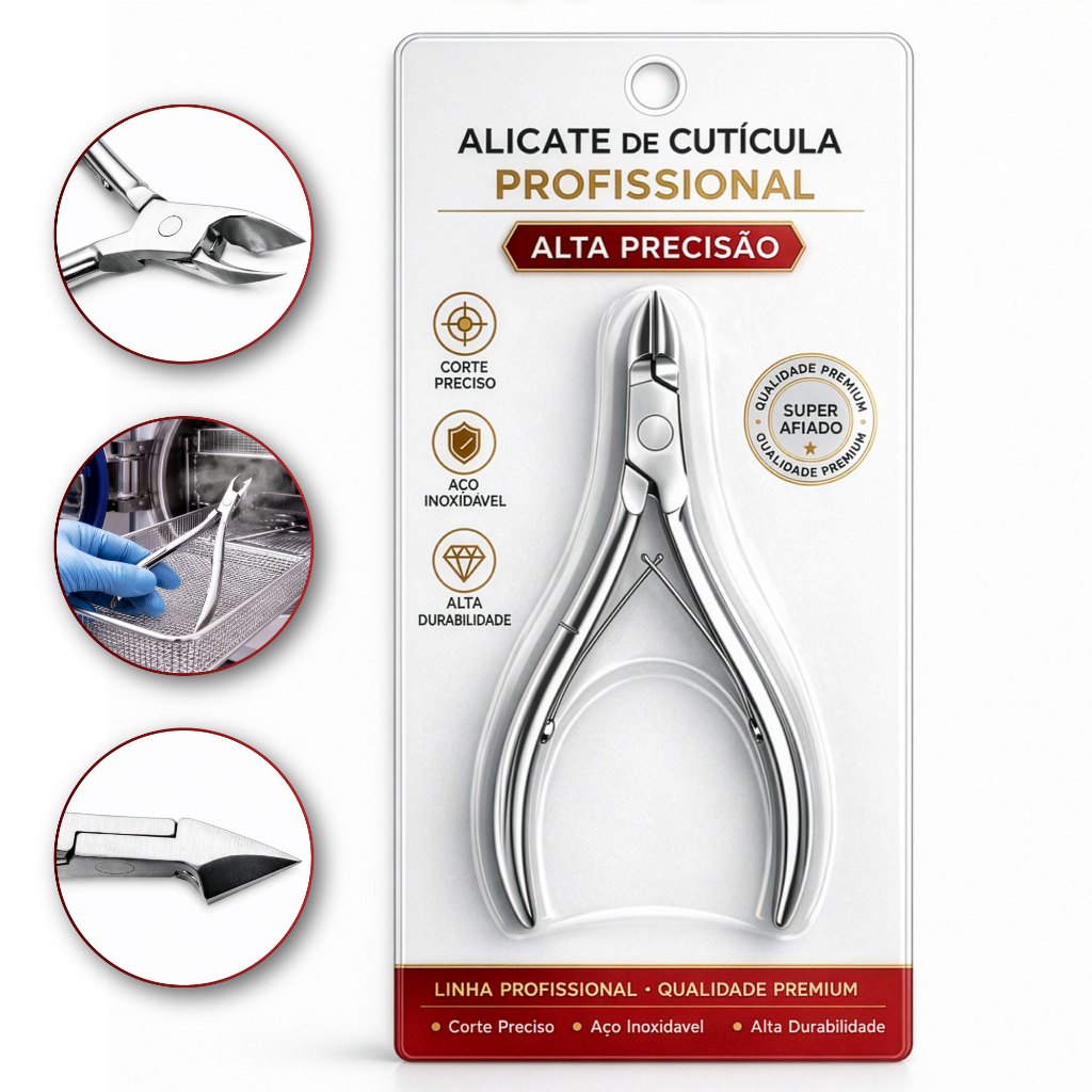Alicate Cortador Cutículas Aço Inoxidável Removedor Profissional Pedicure Manicure Unha Duras