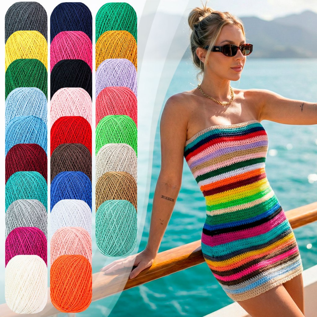 Barbante Linha Fio Malu Premium Colorido Artesanato Crochê Tricô Projetos Criativos Bolsas Toalhas em Oferta na Shopee