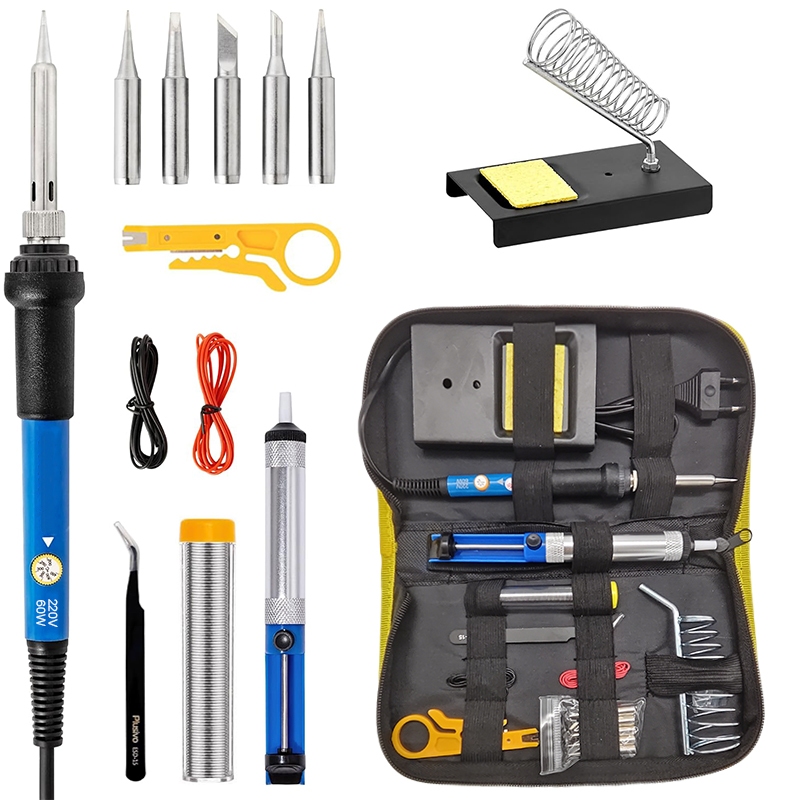 Kit Ferro De Solda + Tubete Estanho Com Resina E Sugador Solda 60W-220V Soldador Profissional