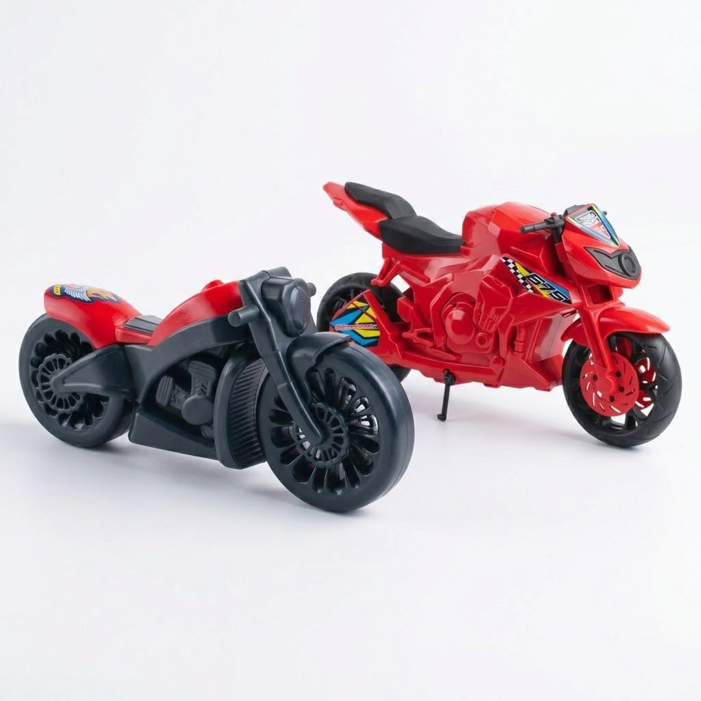 Kit Moto De Brinquedo Daytona + Moto Custom 66 Criança Infatil Motinha Realista Infantil Menino