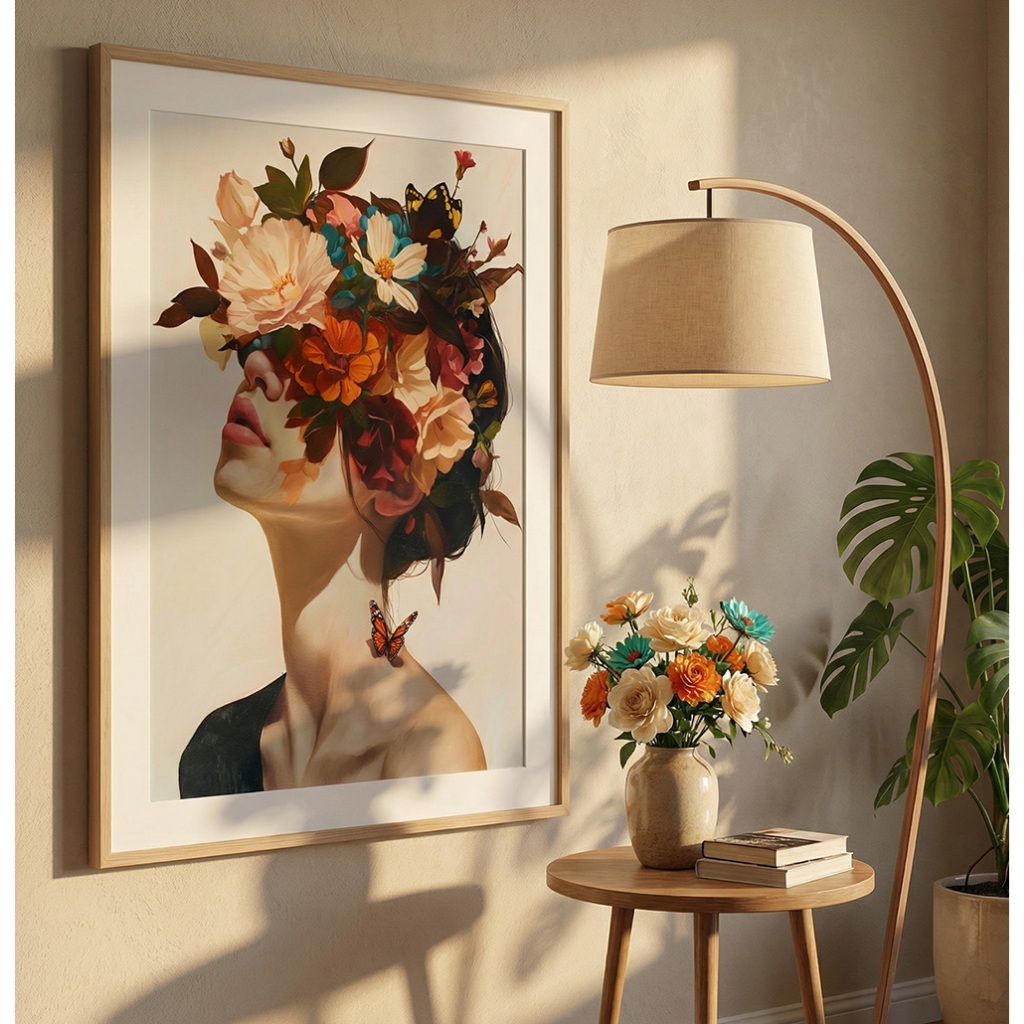Quadro Para Quarto Feminino Com Moldura Quadro Decorativo Sala Grande Quadro Estetica Floral Anseio