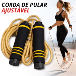 Corda de Pular Profissional Ajustável 2,70m Speed Rope Rolamento 360 Academia Crossfit Treino Cardio Fitness Exercício