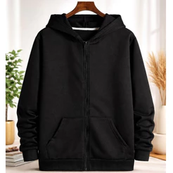 Blusa De Moletom Com Ziper Jaqueta Unissex Canguru Masculino Feminino Capuz e Bolsos Promoção