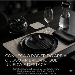 Jogo americano impermeável limpa fácil luxo, 2, 4, 6, 8, 10 peças areia, preto, marrom cinza em Oferta na Shopee