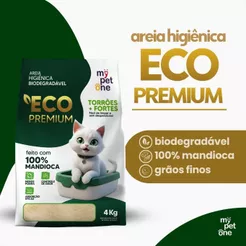 Areia Biodegradável 100% Mandioca para Gatos Cat Bio Eco Premium Grãos Finos MyPetOne - 4Kg