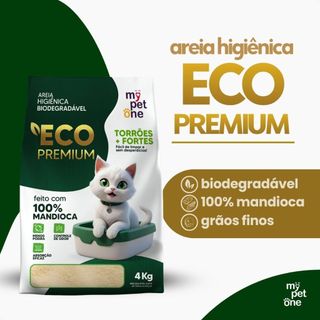 Areia Biodegradável 100% Mandioca para Gatos Cat Bio Eco Premium Grãos Finos MyPetOne - 4…