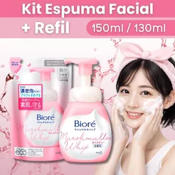 Sabonete Facial Bioré Cleansing Moisture Marshmallow Whip Espuma Facial 150ml + Refil