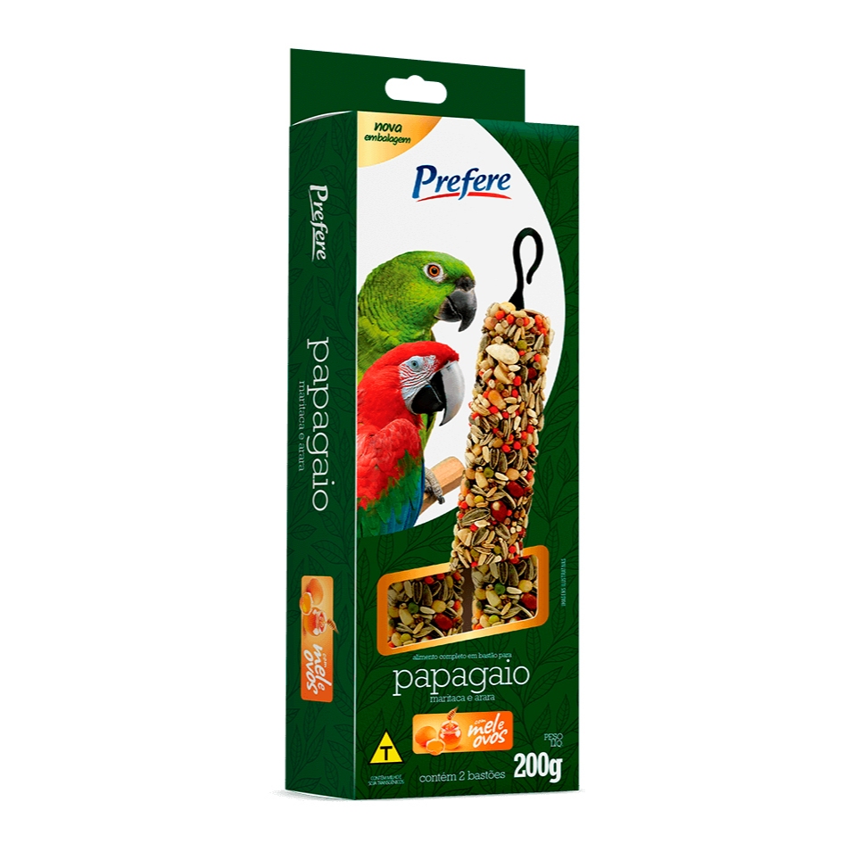Bastão para Papagaio Alimento Completo para Pássaros PREFERE 200g