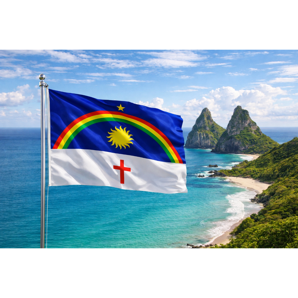 Bandeira Pernambuco Tamanho Grande 150x100 cm em Poliéster com Acabamento Premium
