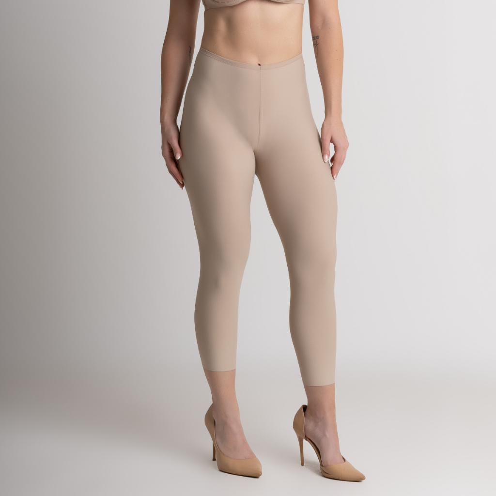 Calça Capri Segunda Pele Legging Meia Modeladora Sem Costura