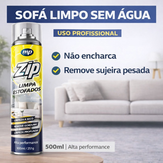 Limpa Estofados Zip Clean 300ml Espuma Spray Seco Sofá Banco Carro Remove Manchas Limpeza Profunda em Oferta na Shopee