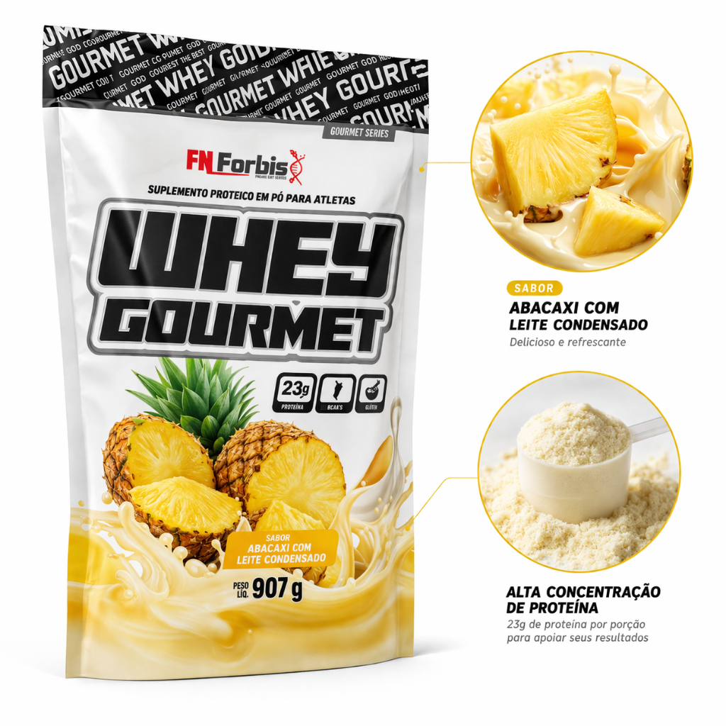 Whey Protein Gourmet Fn Forbis Refil 907g ZERO AÇÚCARES Escolha seu Sabor