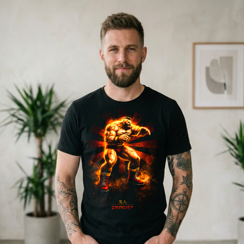 Camiseta Street Fighter Zangief Gamer Arcade Retrô Algodão