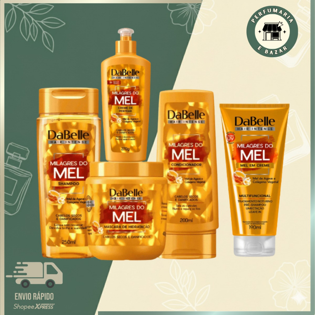 Kit DaBelle Milagres do Mel Com Máscara 400G ou Creme de Pentear (4 itens) - Para Voc~e