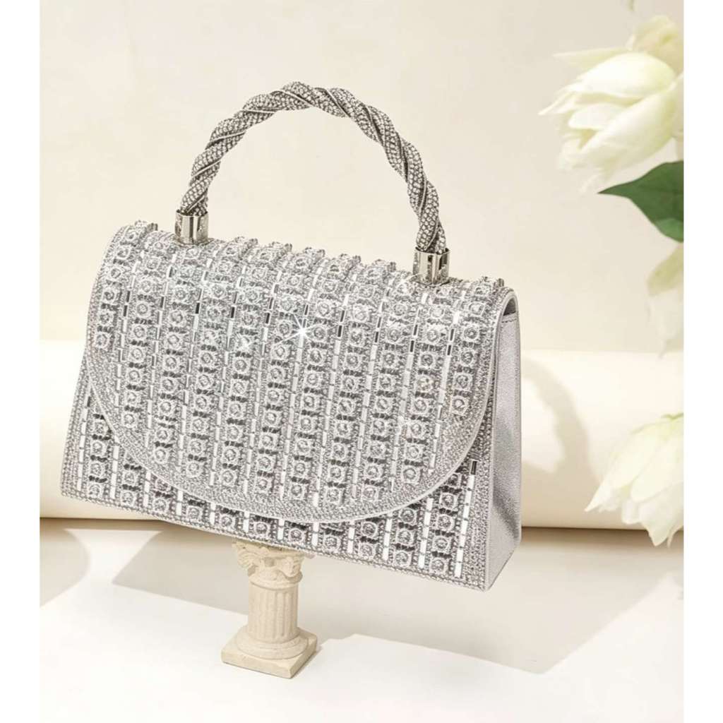 Bolsa de Strass/ Brilho com alça de Corrente Transversal SU FYC-426