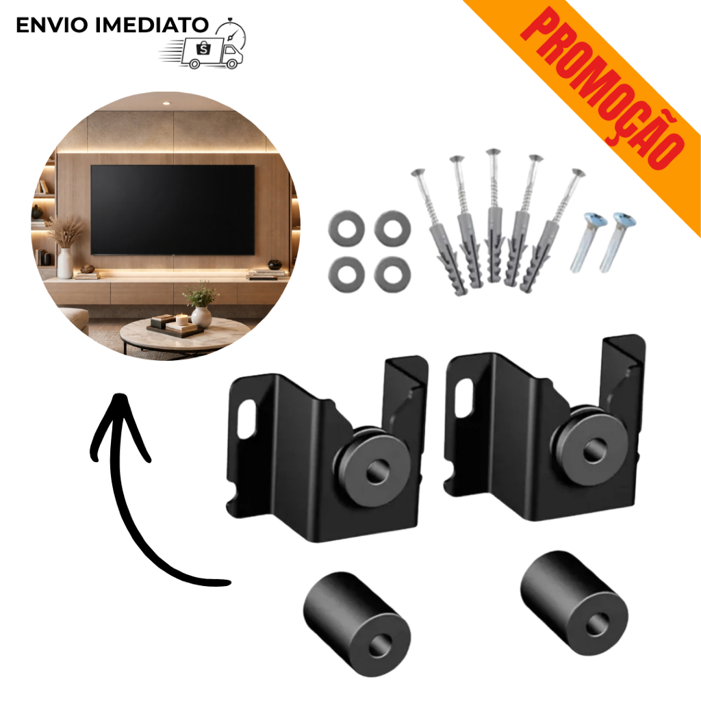 Suporte de TV Universal Fixo Led Lcd Smart 10 Até 100 Polegadas Monitor Parede ou Painel Promoção