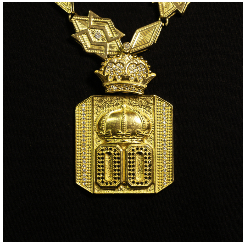 Corrente Cordão Pingente 00 Buzera Califa Moeda Antiga Cravejado Corrente  Semi Joia Masculina Ouro18k KHALIFA