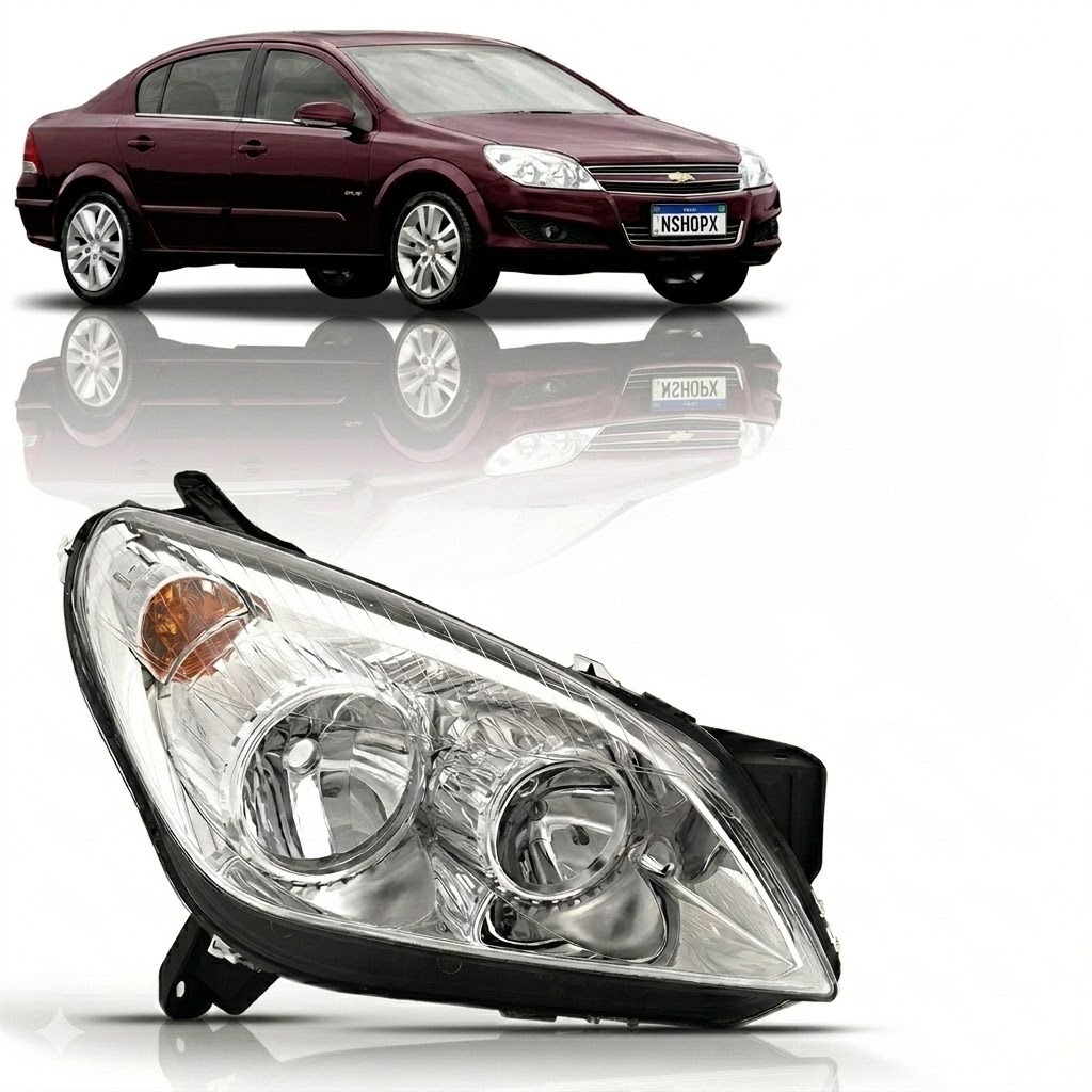Farol Vectra 2006 2007 2008 Máscara Cromada Farolete Chevrolet