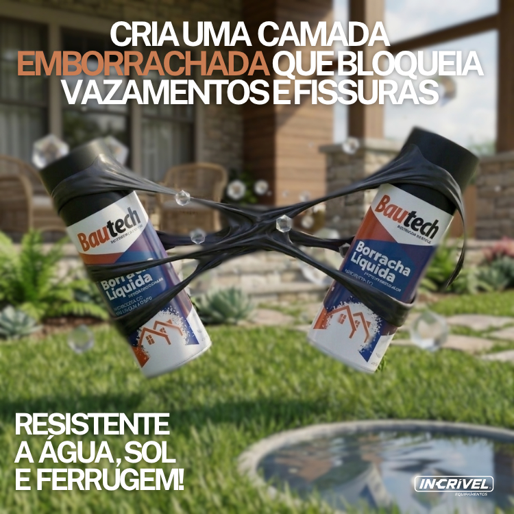 Manta Borracha Líquida Impermeável 400ml Bautech Vedação Telhados Anti Infiltração Anticorrosão