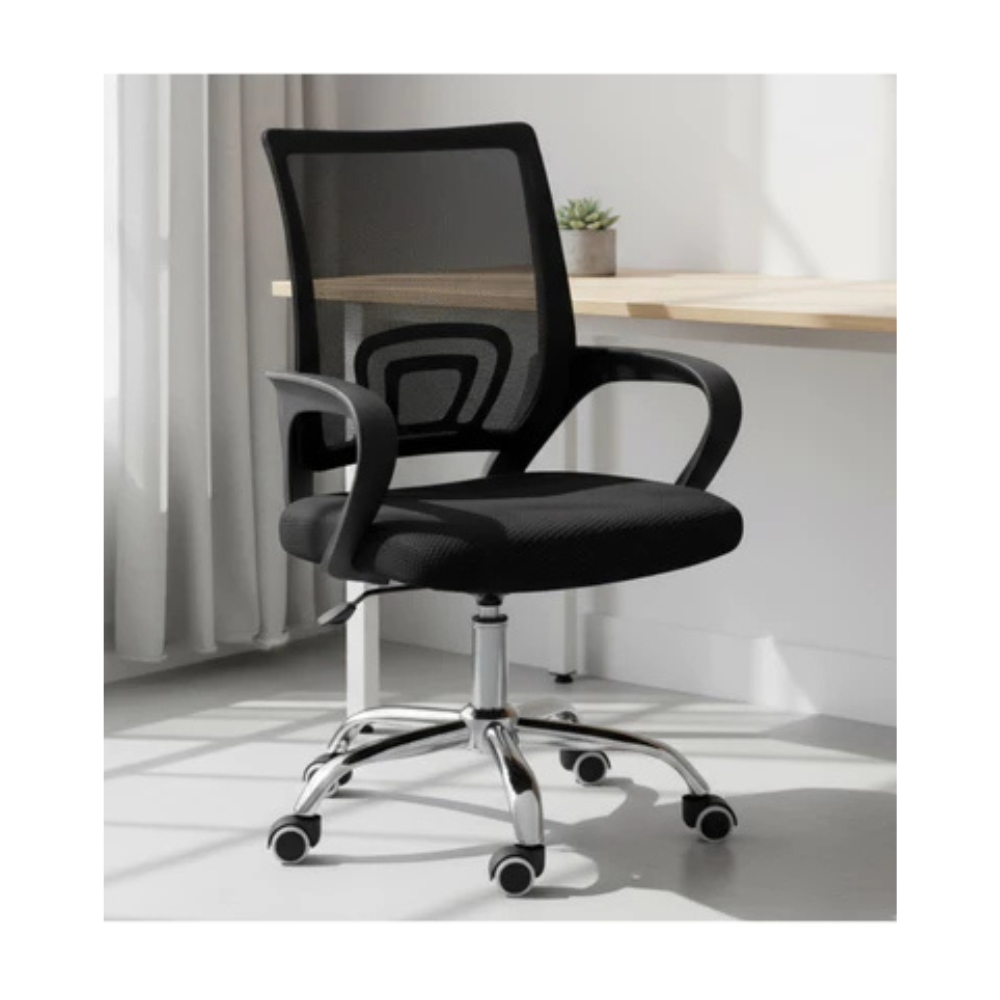 Cadeira de Escritório Ergonômica com Ajuste de Altura e Base Giratória – Conforto e Durabilidade para Uso Prolongado