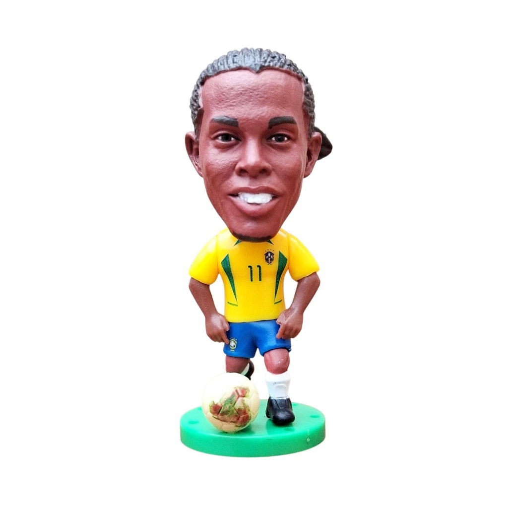 Mini Craque do Ronaldinho Gaúcho Brasil Soccerwe Boneco Miniatura Jogador de Futebol Colecionável