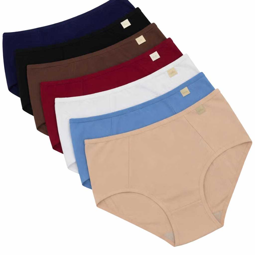 Kit Calcinha Cintura Alta Microfibra Calçola Senhora Feminina Alto Básica Tangão Segura Barriga