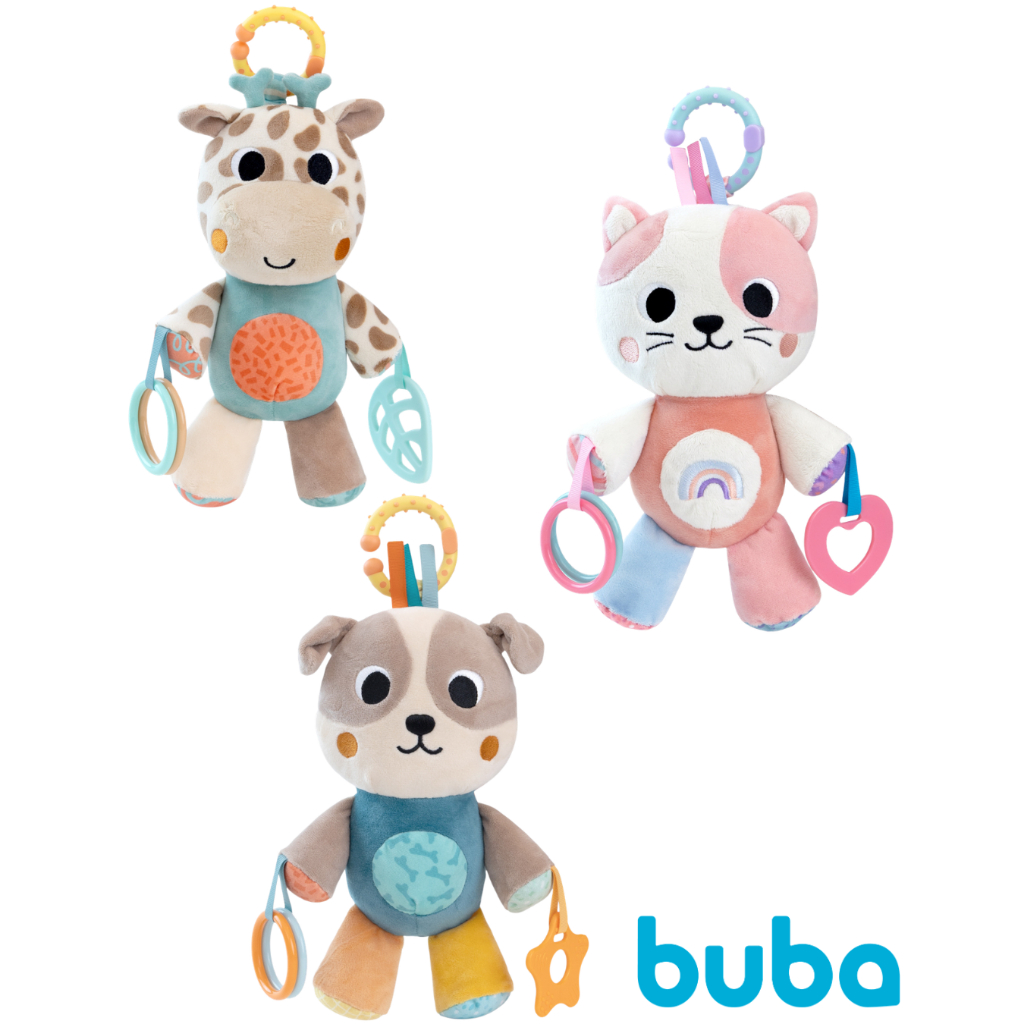 Treme Treme Buba Pelúcia de Atividades Bubazoo Vibra Pelucia Mordedor Novidade