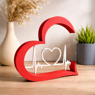 Enfeite Decorativo Coração com Batimento 20cm – Decoração Romântica Presente Criativo Casa Quarto