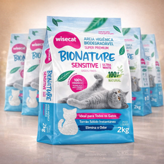 Kit 5 Areia Sanitária De Mandioca Grãos Finos Para Gatos Biodegradável Wisecat 10kg em Oferta na Shopee