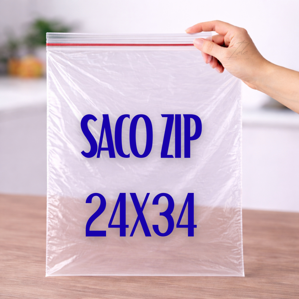 Saco Zip Hermético 24X34 Plástico Grande 10/25/50/100 Unidades Organização Abre e Fecha