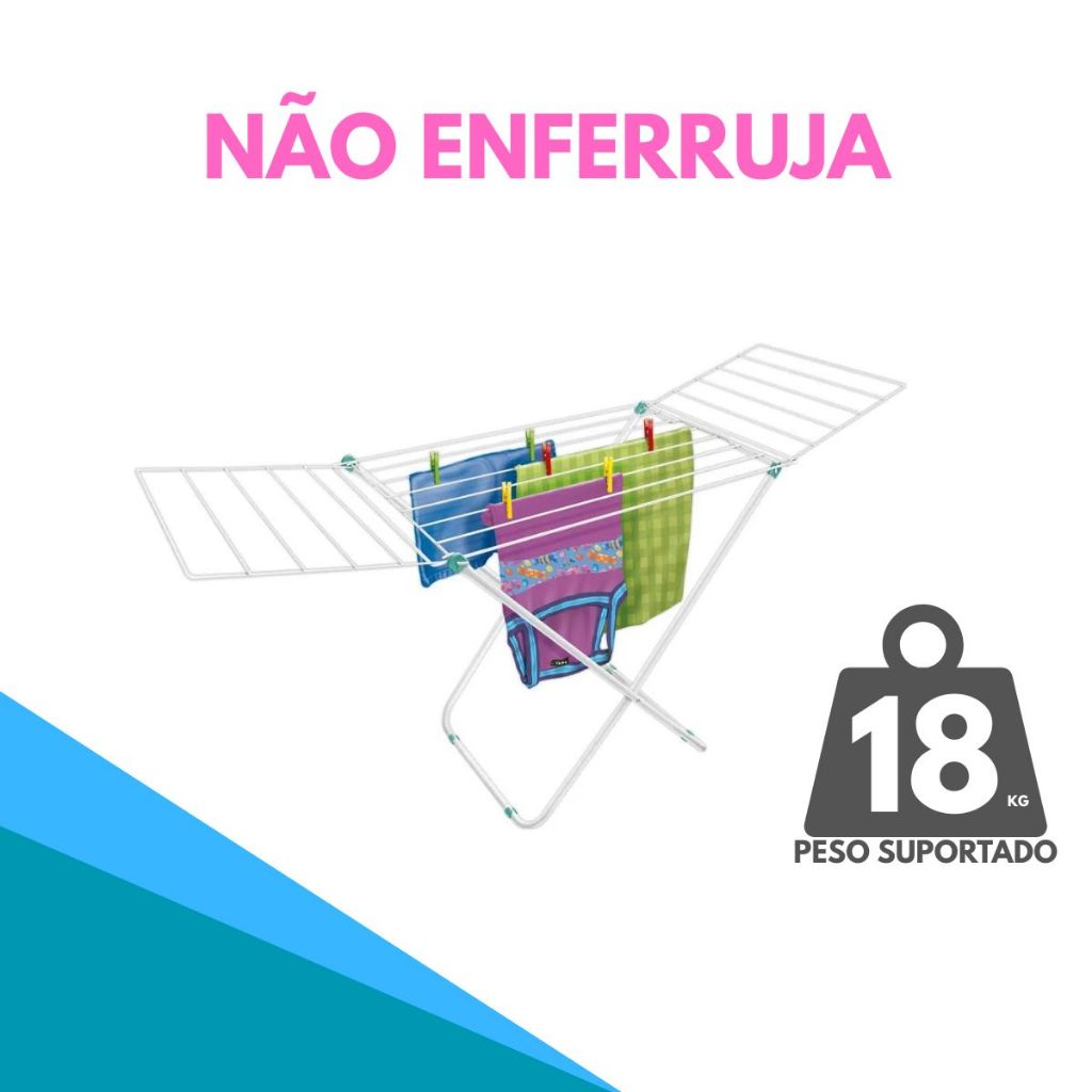 Varal Com Abas Secalux Suporta 18kg Não Enferruja