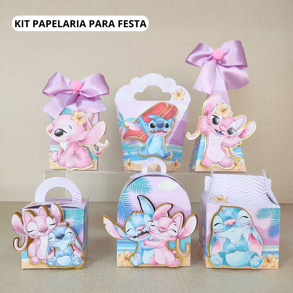 KIT CAIXINHAS STITCH - PERSONALIZADO - FESTA - Lembrancinha - Aniversario INFANTIL (PEGUE E MONTE)