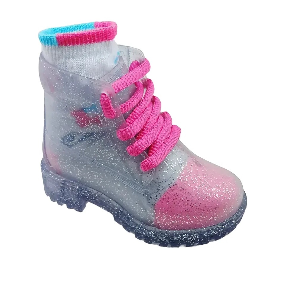 Bota coturno infantil cano baixo acompanha meia em Oferta na Shopee