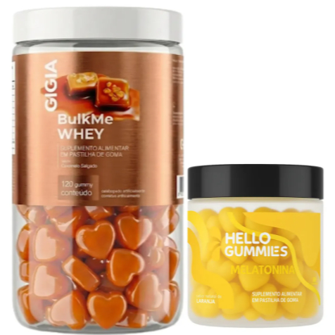Kit Whey 12g Proteína Caramelo Salgado + Melatonina Gummy