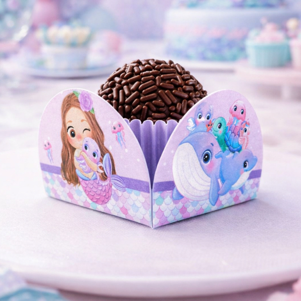 Forminhas 4 Pétalas Sereia cute | Lembrancinha para Festa | Personalizados