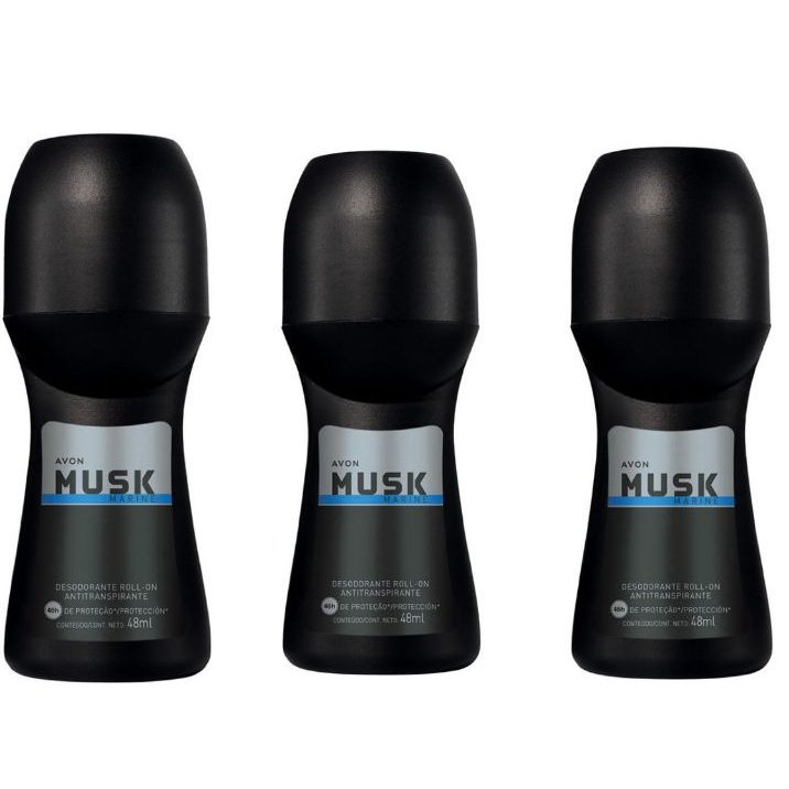 Roll On Avon Musk Marine Kit com 3/5/9 unidades (48 ml)- PRODUTO ORIGINAL