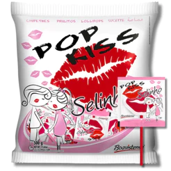 Pirulito Pop Kiss Selinho Sabor Morango C/50 Unidades 500g Florestal