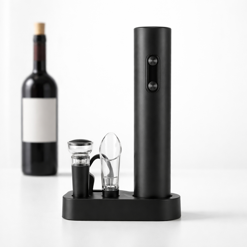 Abridor de Vinho Elétrico Automático Kit Saca Rolha Profissional para Garrafas Presente Casa Cozinha
