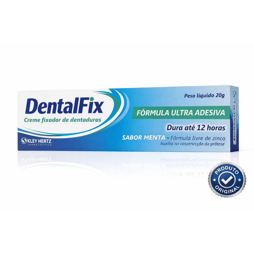 DentalFix Creme Fixador de Dentaduras 20g Ultra Adesivo Até 12h Sem Zinco Sabor Menta Original