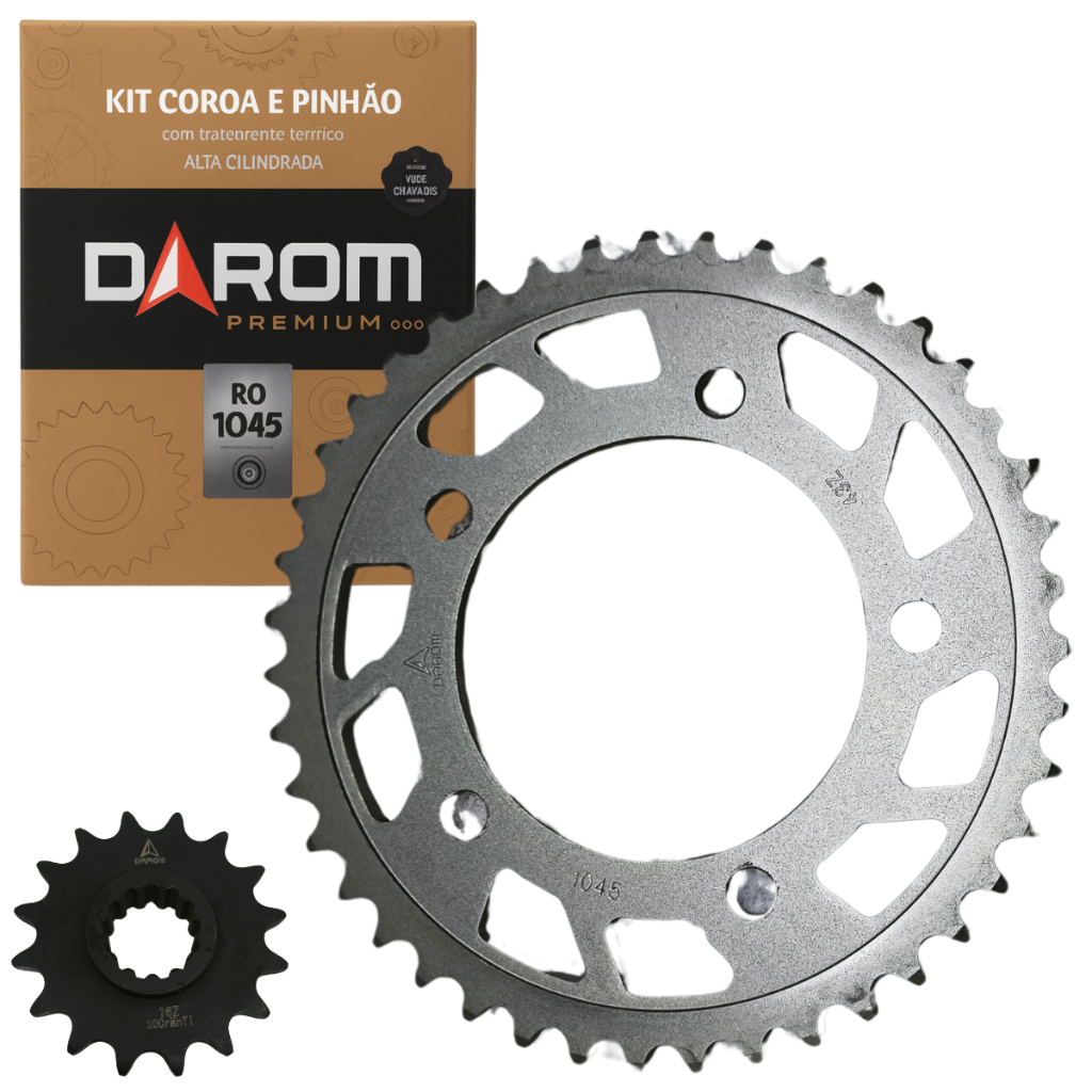 Kit transmissão Coroa e Pinhão Honda CB 600F Hornet 08/14 Darom Premium Reforcado Aço 1045
