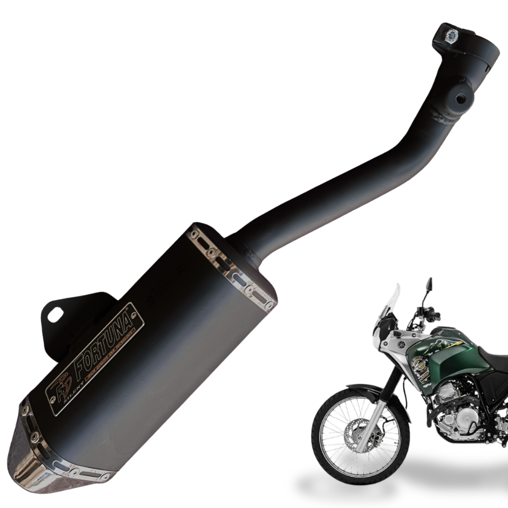 Escapamento Lander Teneré 250 Preto Mini Tri Fortuna